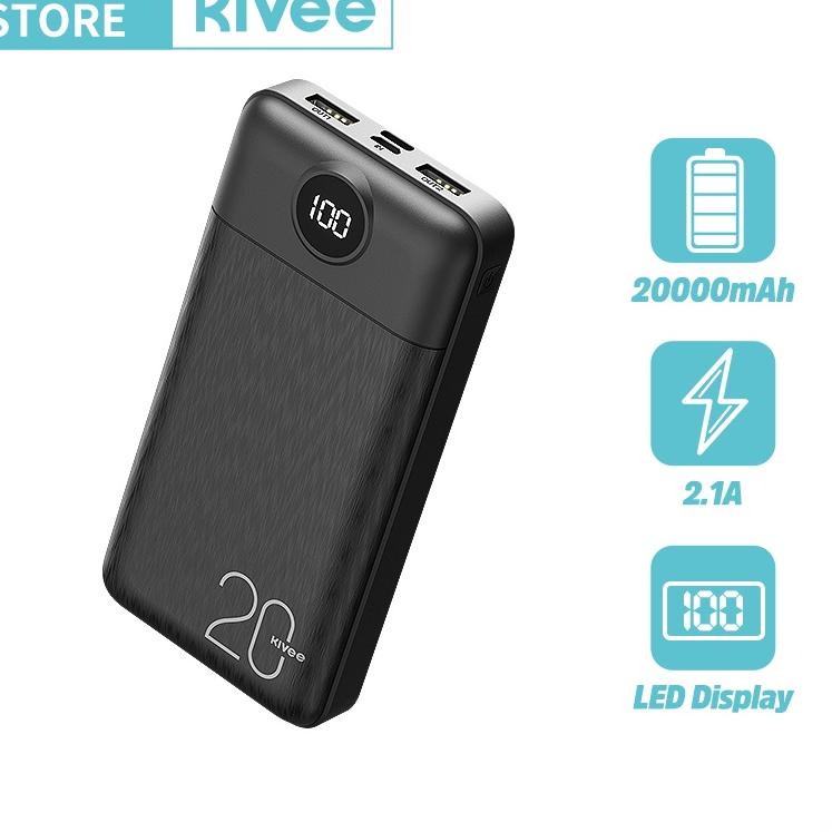 ☄ KIVEE Powerbank 20000 mAh 10000 mAh fast charging Power bank mini original Tipe C Micro USB Dual U