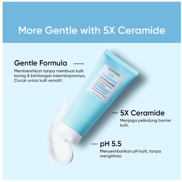 [FLASH SALE] - SKINTIFIC 5X Ceramide Low pH Cleanser Facial Wash Gentle Cleanser For Sensitive Skin 15ml Face Wash Sabun Cuci Muka Pembersih Pencuci Muka