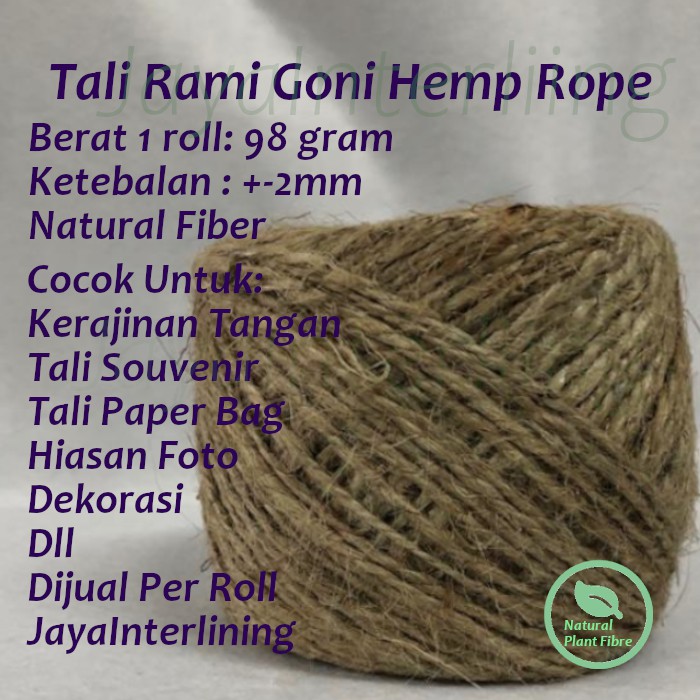 Tali Goni Tali Rami Hemp Rope 2mm