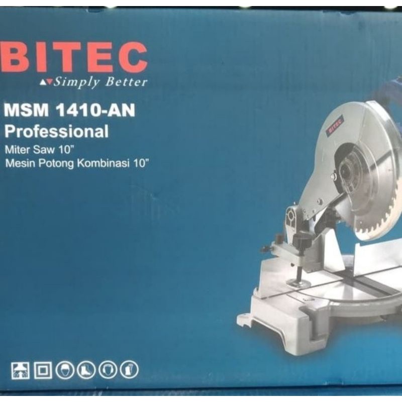 bitec MSM1410 miter saw mesin potong alumunium besi kayu MSM 1410