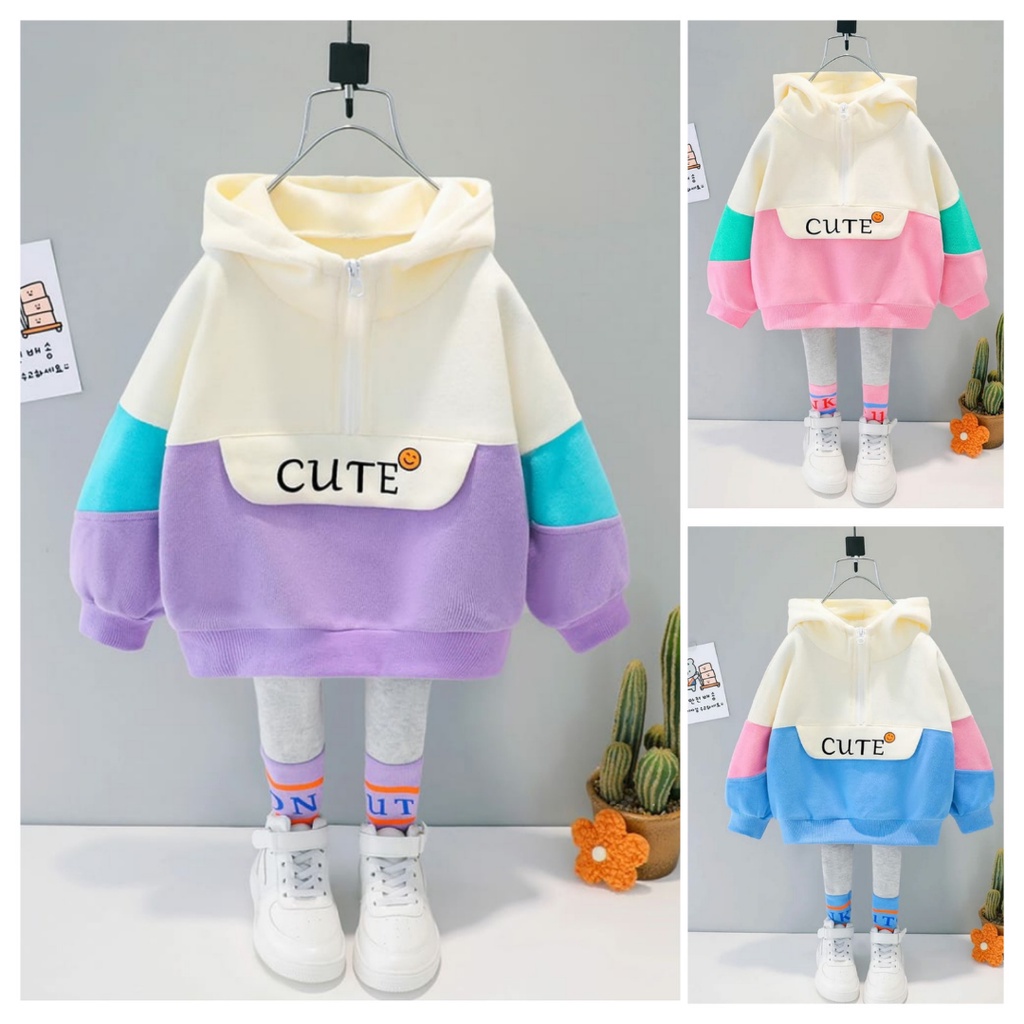 Sweater Hoodie anak Cute Usia 1- 7 (Tahun ) Sweater Anak Fleece  / hoodie anak perempuan / Jaket per