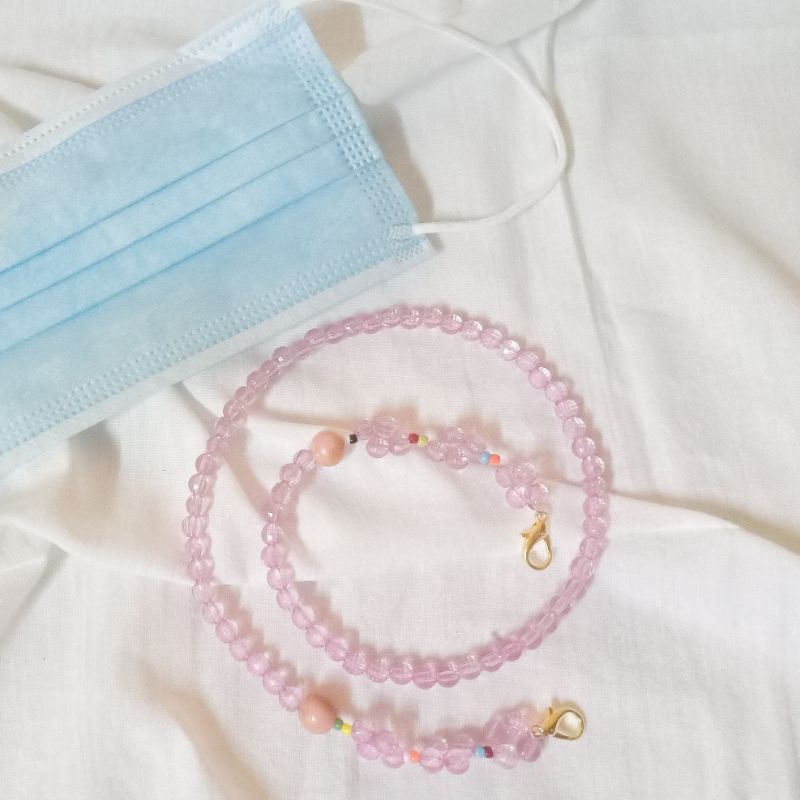 Kalung Masker/ Kait Masker/ Mask Strap / Tali Masker Korea / Konektor Masker Hijab - Pink