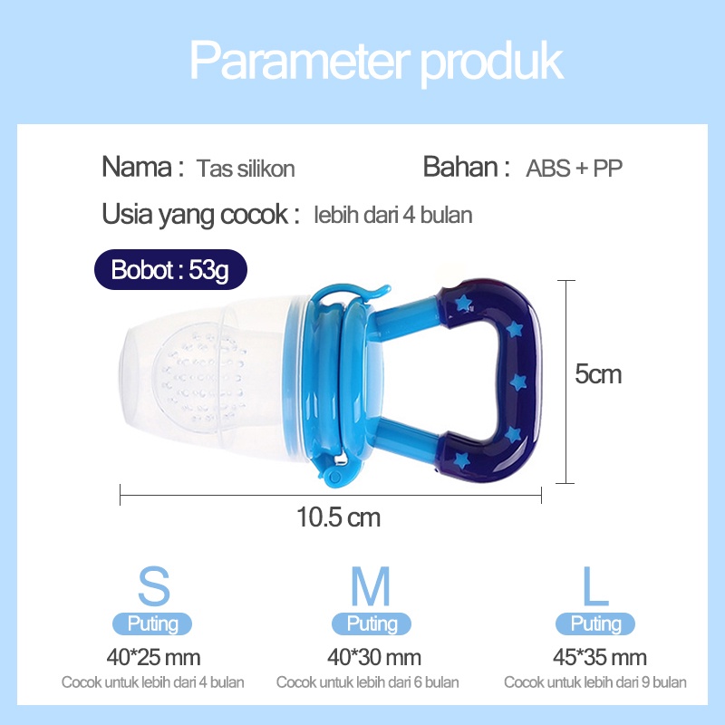 Dot Buah Bayi BPA Empeng Buah Bayi Silikon Baby Fruit Food Feeder Pacifier untuk 0 -12 Bulan  (B40-41-42)