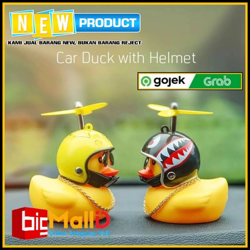 Bebek Helm Baling-Baling Bebek Kacamata Dekorasi Dashboard Mobil Bebek Sepeda Mainan Anak Bebek Kare