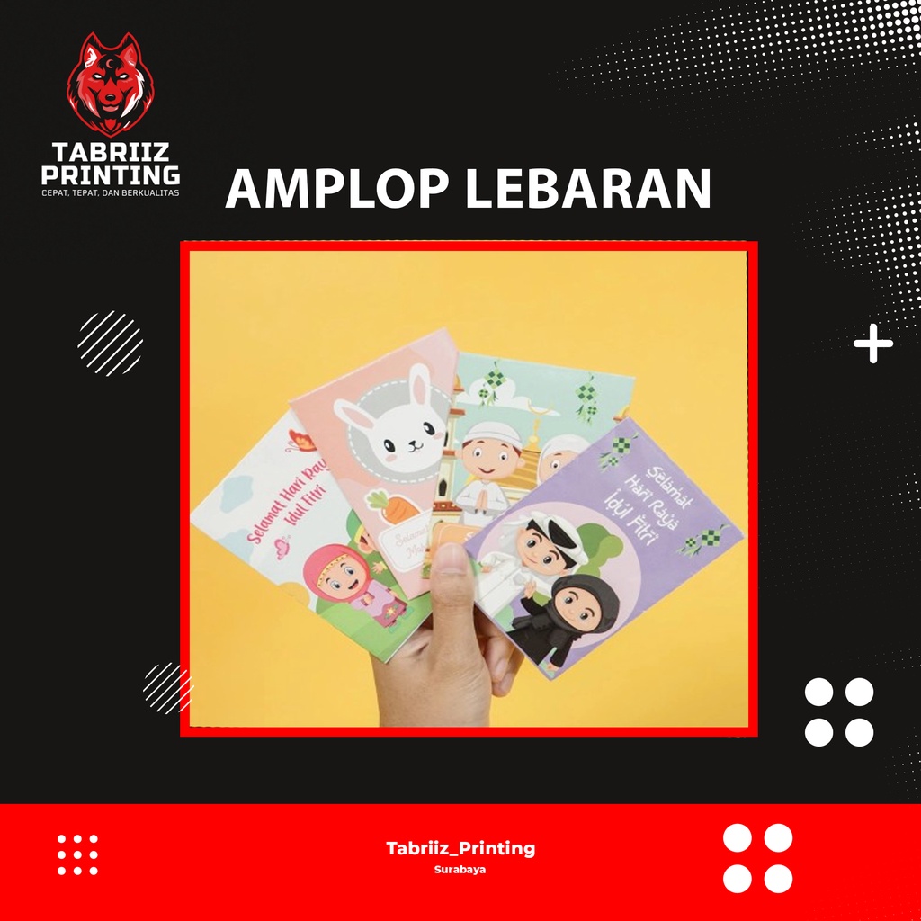 

[TABRIIZ PRINTING Amplop Lebaran isi 10lbr Murah Surabaya/ Amplop Lebaran Motif Kartun