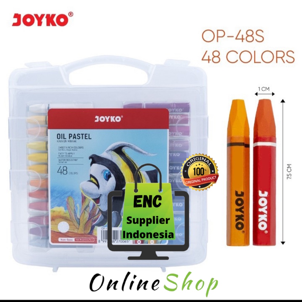 

48 w JOYKO Crayon 48 warna oil pastel 48w krayon minyak color case per set - enc.sup