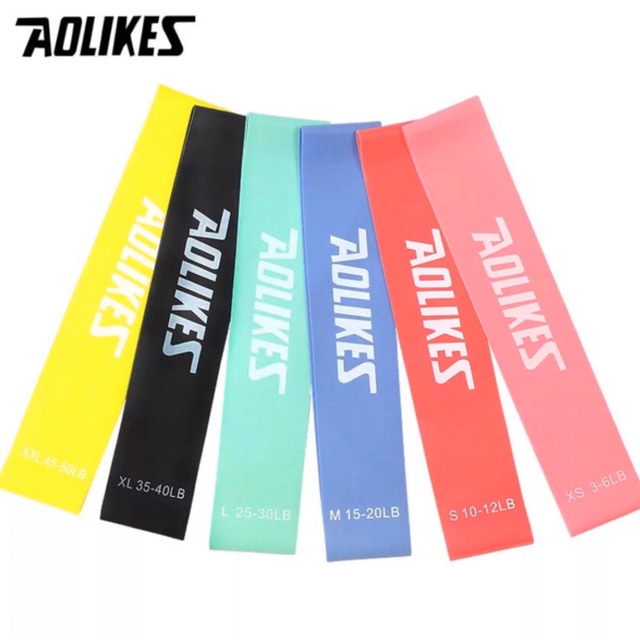 3601 AOLIKES 1 SET 6 LEVEL RESISTANCE BAND TALI STRETCHING YOGA GYM