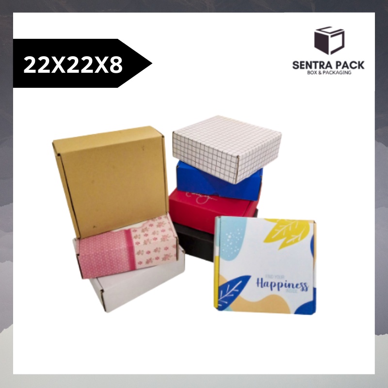 

Box 22x22x8 cm Kardus/Polos/kemasan/Hampers