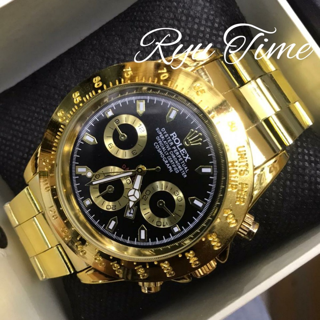 Rolex Daytona Jam Tangan Pria Rantai Tanggal Aktif