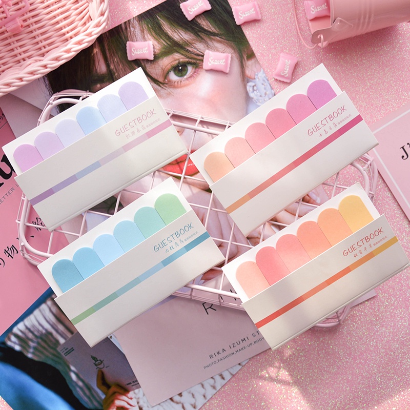 

COD✨6 baris Guestbook Memo mini Stick note sticky notes polos / Lucu Kreatif Notes Siswa Belajar Gradien Catatan Stiker Indeks