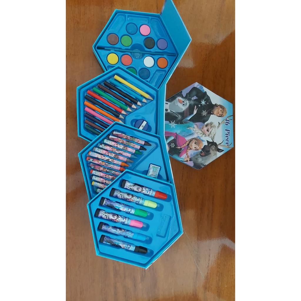 

CRAYON SET 46PCS/ COLOURING SET 46 PCS/ SEGI ENAM/ PENSIL WARNA SET SEGI ENAM FROZEN HASA