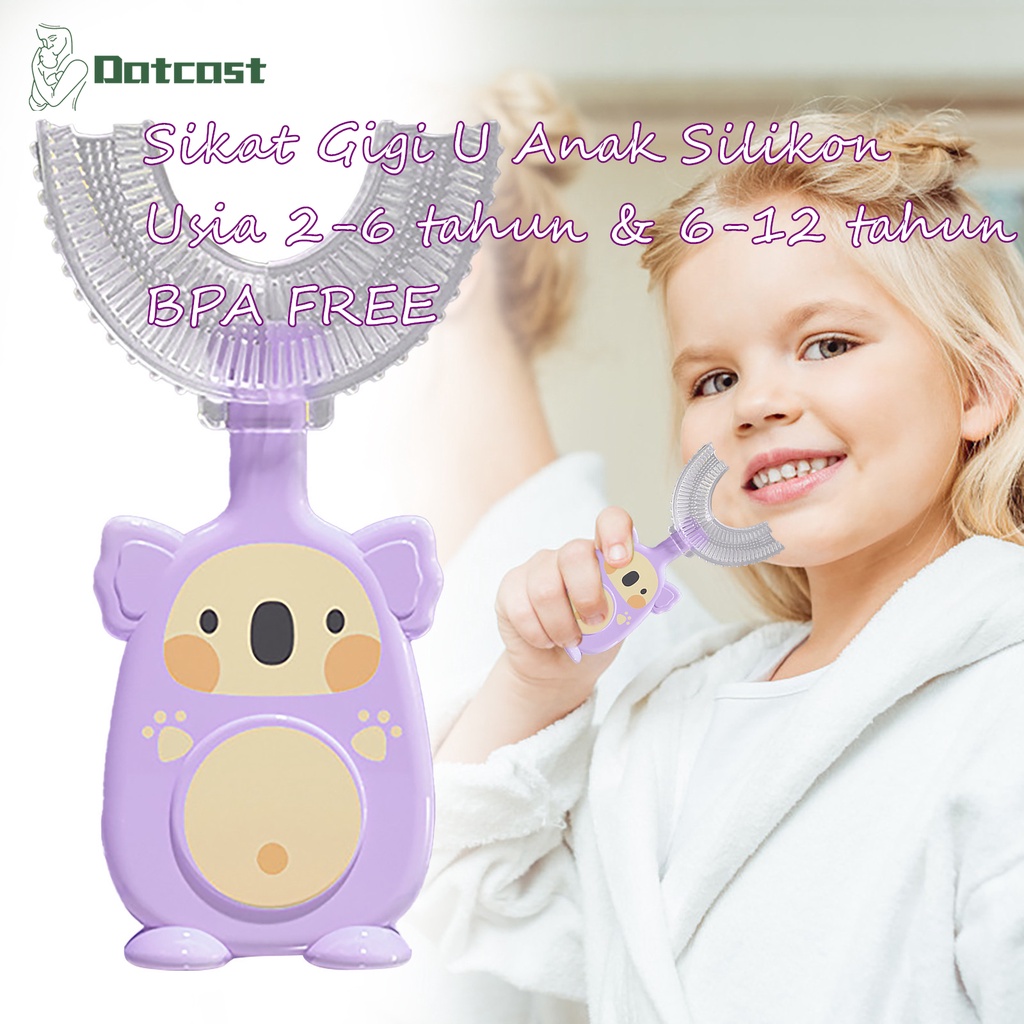 sikat gigi silikon bayi anak bentuk U | tooth brush baby silicon type U 360°