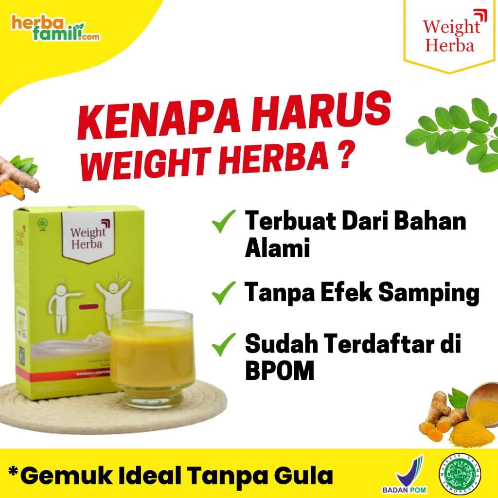 Paket 3 Box WEIGHT HERBA 100% Original Susu Penggemuk Penambah Berat Badan Nafsu Makan Tingkatkan Kalori Kualitas Tinggi Menambah Protein Terbaik Isi 200gr