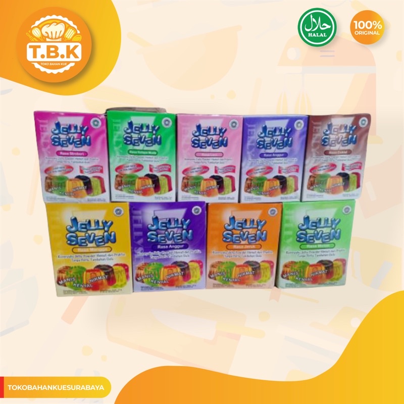 

Jelly Seven 7 / Konnyaku Jelly Powder Aneka Rasa 14gr / Ekonomis Praktis / Toko Bahan Kue TERMURAH