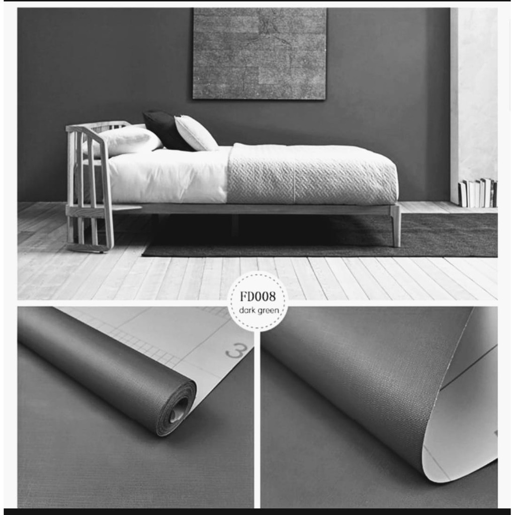 Wallpaper Sticker Dinding Polos Abu-abu Tua Minimalis