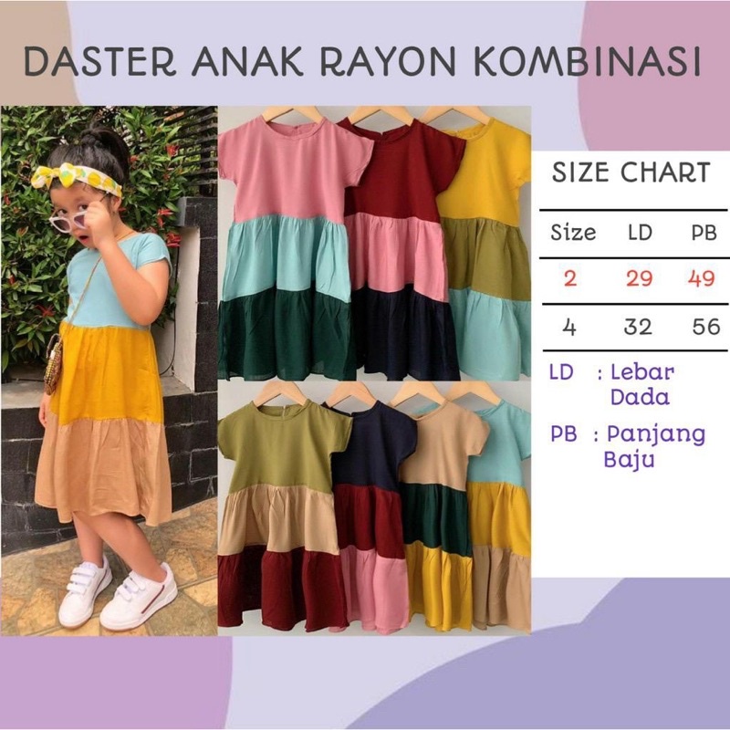 DRESS RAYON ANAK KOMBINASI