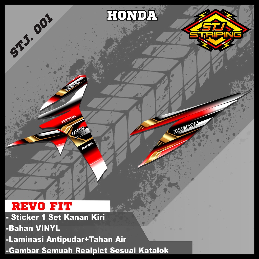 Stiker Motor REVO FIT Sticker Motor REVO FIT Striping  Variasi List Motor REVO FIT Desain Racing STJ