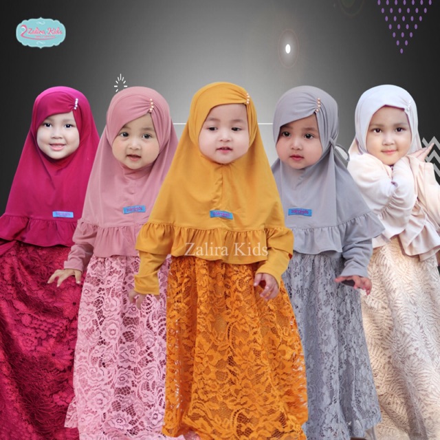 Gamis Anak Bayi Set Hijab Original Zalira Kids