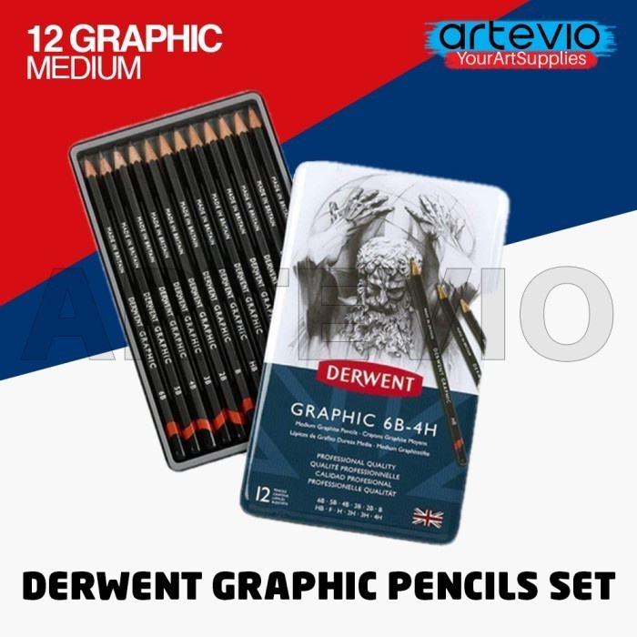 

Unik Pensil Gambar Pensil Graphic Derwent Graphic Pencils Set 12 Tin Diskon
