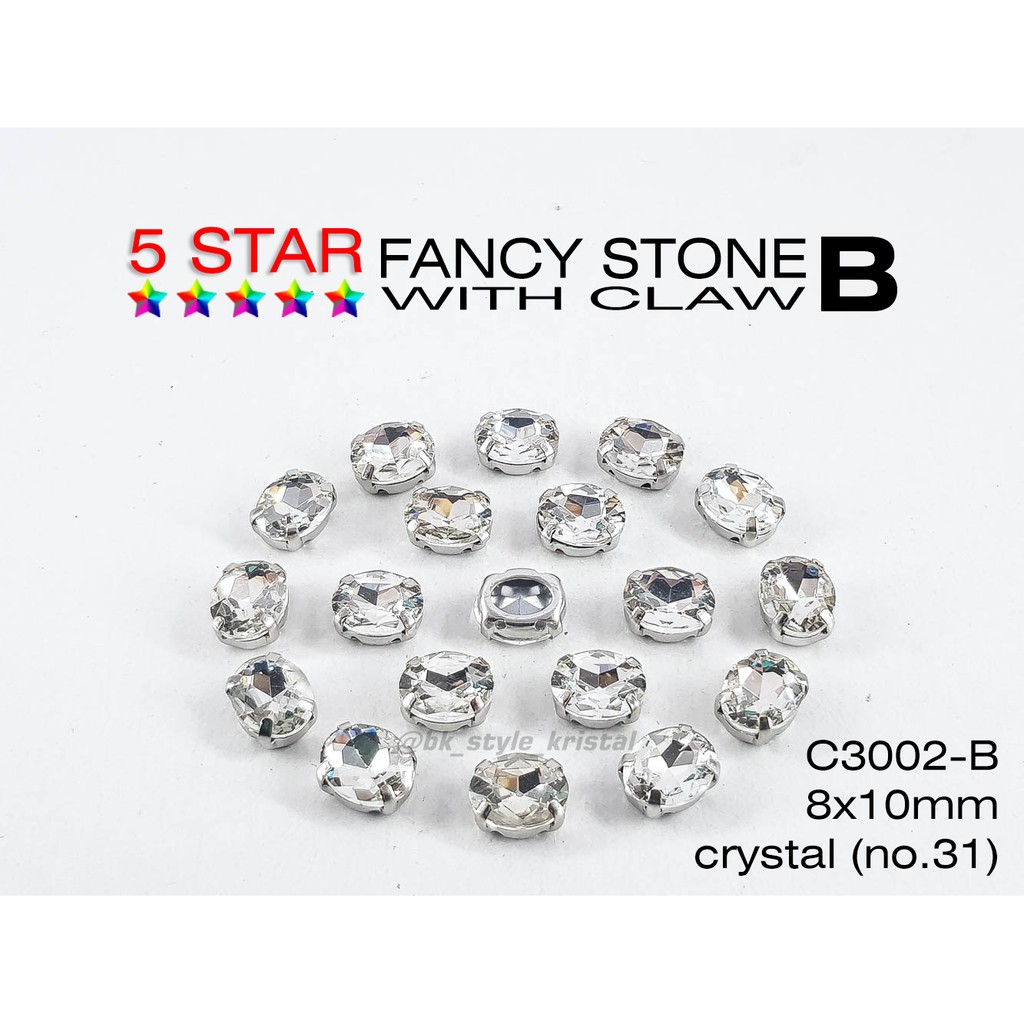 Kristal Cangkang B Oval 8x10mm Clear - per lusin / gross