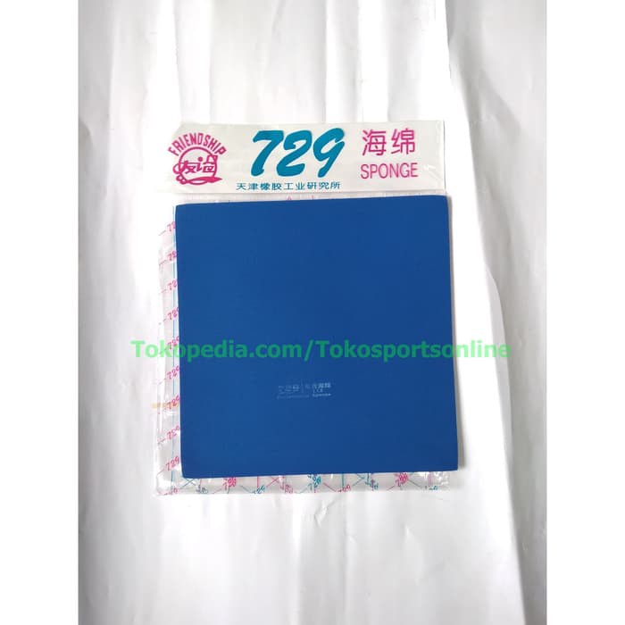 Grosir Spon Karet Bet Tenis Meja 729 Friendship Blue Sponge + Bet Tenis Meja Elegan