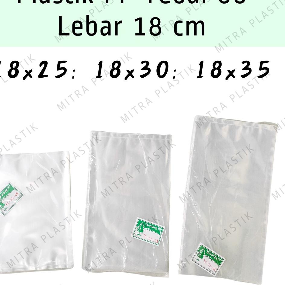 

hnst Plastik PP Lebar 18 Tebal 06 18x25 18x30 18x35 Kantong Bening Transparan Snack #^o^# 65