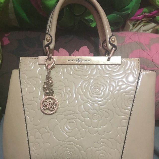 Tas Import Helen Spring Bahan Croco Emboss Flower