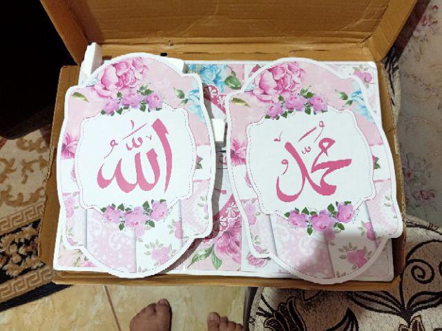 Jam Dinding 1 Set Shabby Pink Bunga