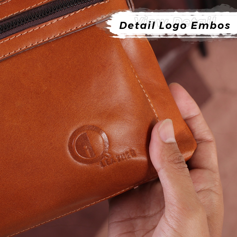 Tas Pouch Bag Clutch Bag Kulit Sapi Asli Premium Tas Kulit Pria Wanita Multifungsi Serbaguna HB03 GARANSI ORIGINAL