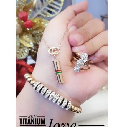 titanium set perhiasan wanita p092712337