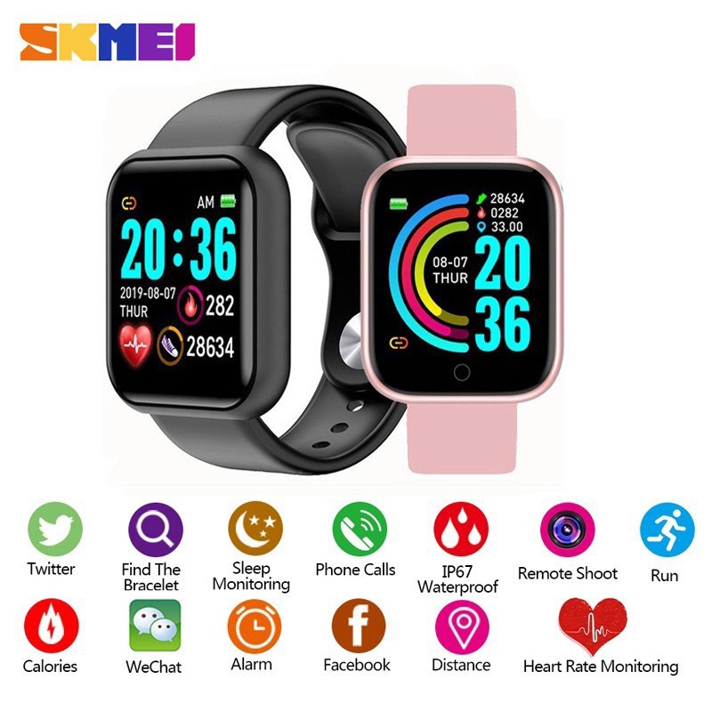 (PROMO) Y68 Jam Tangan Digital Jam Tangan Pria Wanit Smartwatch Modern Bluetooth Untuk Sport Hitung Langkah Detak Jantung DLL