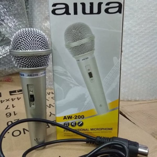 AIWA microphone Mic kabel AW 108 /AW 200 Mikropon suara mantap