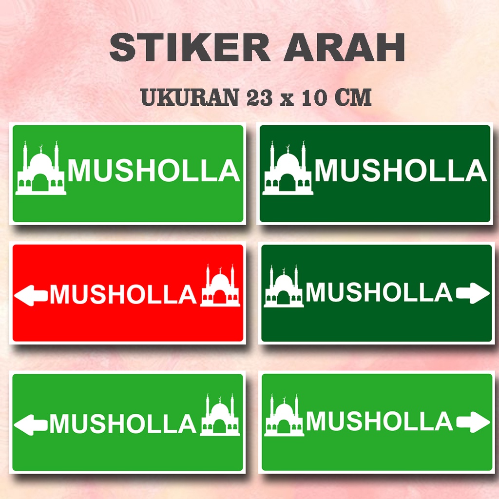 

Stiker arah Musholla tengah KIRI KANAN Ukuran 23 x 10 cm seller