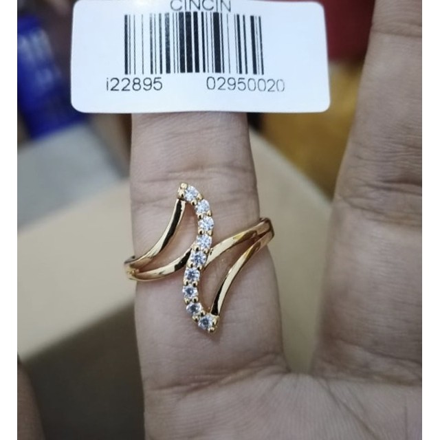 Cincin wanita cincin lapis emas cimcin permata cincin wanita model petir perhiasan fasion