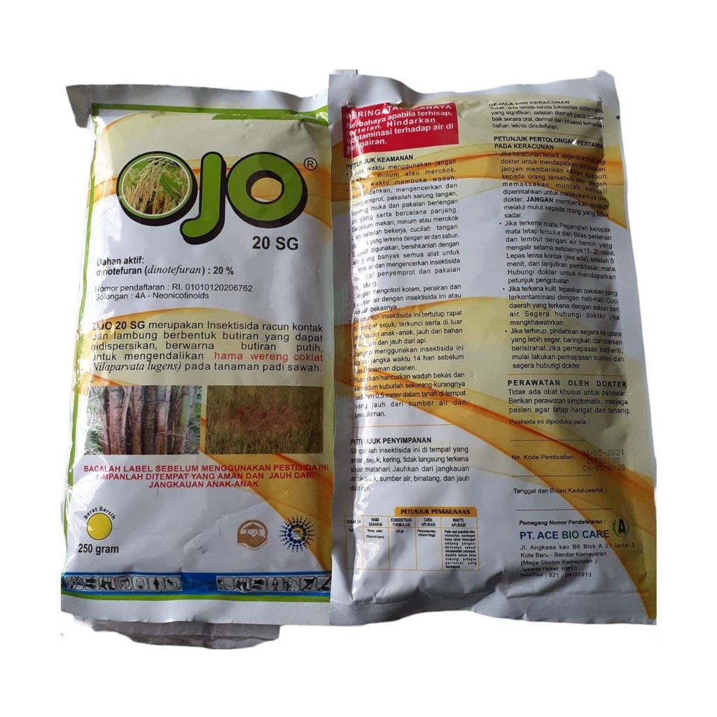 Ojo 20 SG 250 Gr Insektisida Hama Wereng Coklat Pada Tanaman Padi  Ojo 20 SG Bahan Aktif Tenchu 20 Sg Plenum