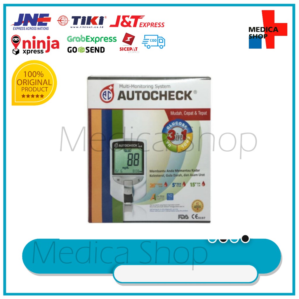 Autocheck Multi GCU Alat Cek Gula, Kolesterol, Asam Urat