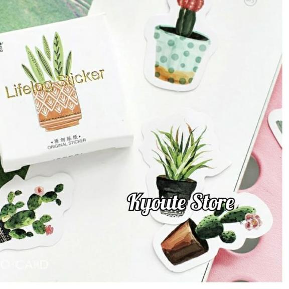 

♟ 45 pcs Sticker Tanaman Kaktus Hijau Scrapbook DIY Bujo Planner Diary ™