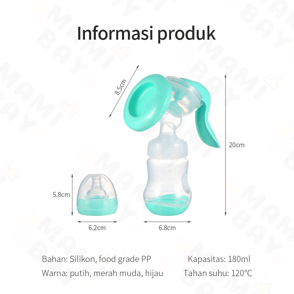 OKEYI Pompa asi silikon manual portable breast pump 180ml BPA Free