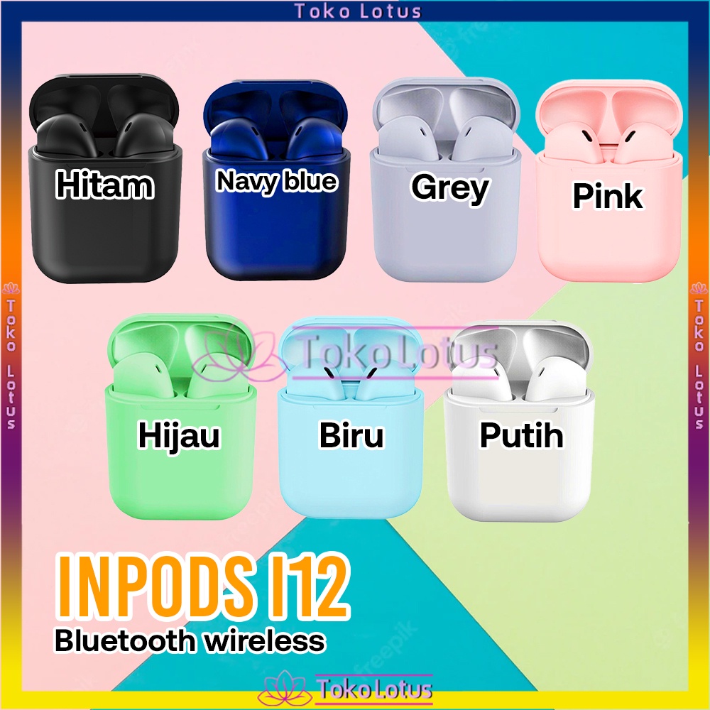 [NEW] Headset i12 TWS | i12 Macaron HEADSET BLUETOOTH DENGAN KOTAK PENYIMPANAN &amp; Lanyard headphone