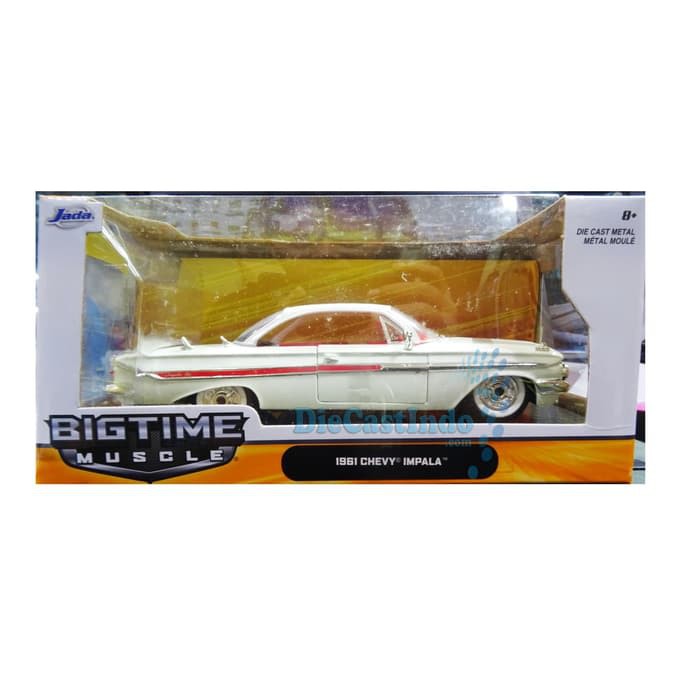 dct169 Jada 24 Chevy Impala 1961 Putih Velg Kaleng