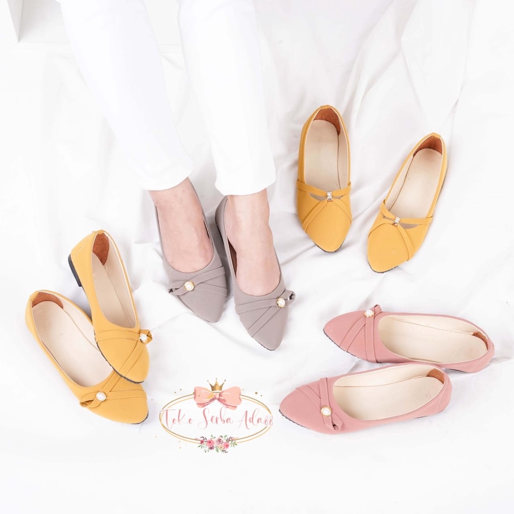 TSA88- Sepatu flatshoes model terbaru cantik model flawless