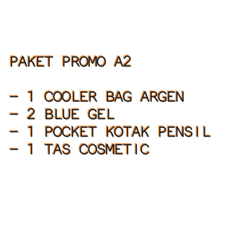 PROMO PAKET A2 , COOLER BAG ARGEN + 2 BLUE GEL + 1 TEMPAT PENSIL + 1 TAS COSMETIC