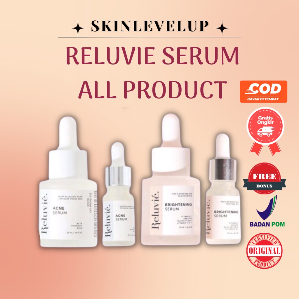 Reluvie Serum Acne Brightening Serum Wajah Jerawat Reluvie Reluvi Official Original BPOM 20ml