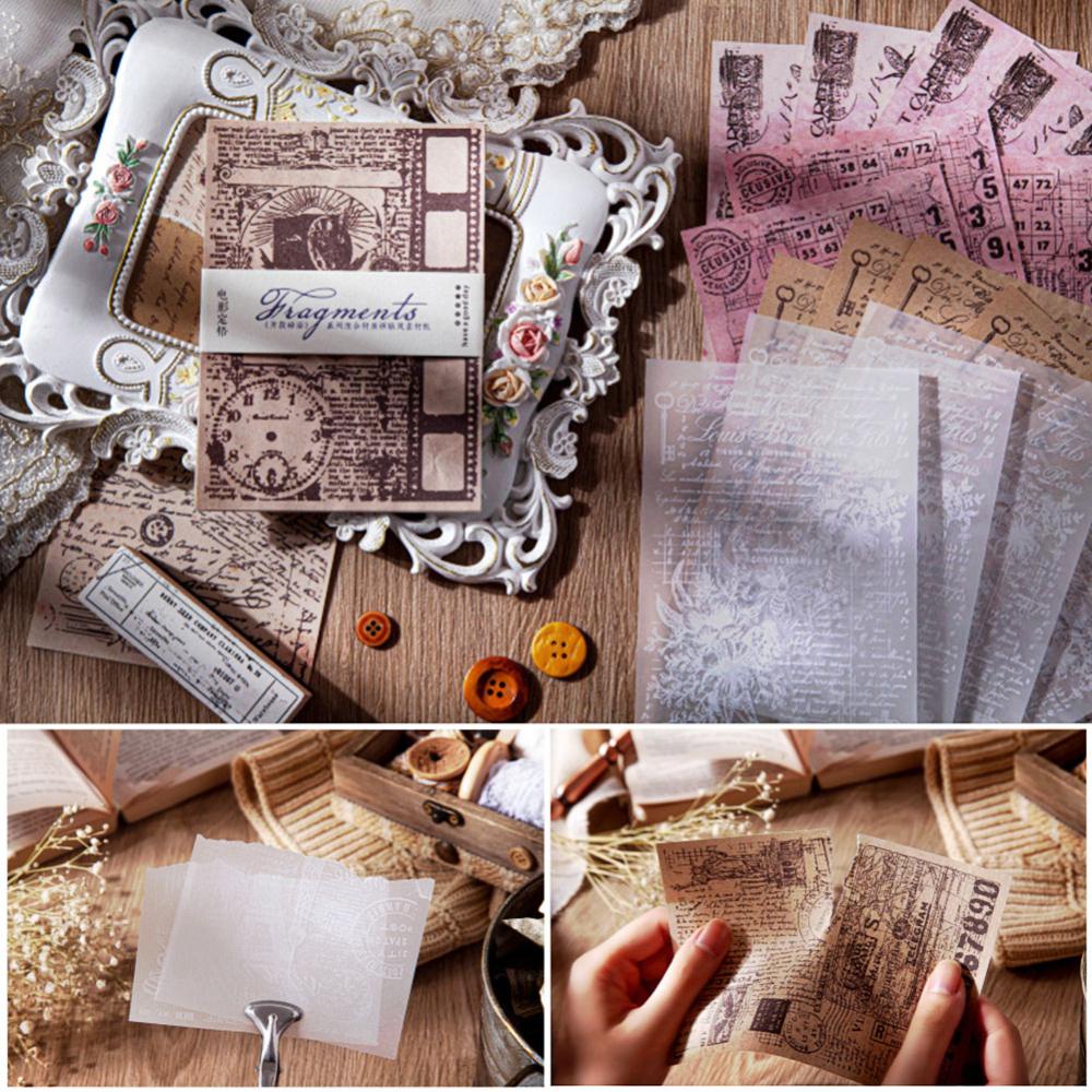 Timekey 30Pcs / Pak Kertas Kraft Scrapbooking / Jurnal Gaya Vintage W2Z7