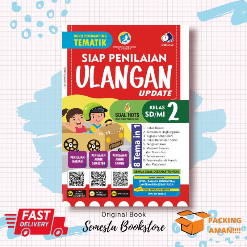 BUKU SIAP PENILAIAN ULANGAN SD/MI Kelas 2 UPDATE -Pendamping Tematik- - Kompas Ilmu