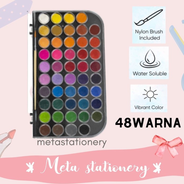 

Produk Terbaru Cat Air / Watercolor Pallete Joyko 48 Warna Wc-3-48