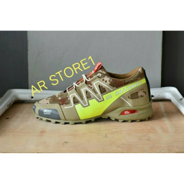 Sepatu Sport Adidas Salomon Speed Cross Army Tan Hijau Stabilo Pria