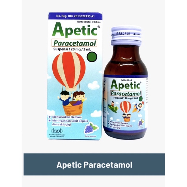 Apetic sirup 60 ml ( sirup penurun panas demam anak )