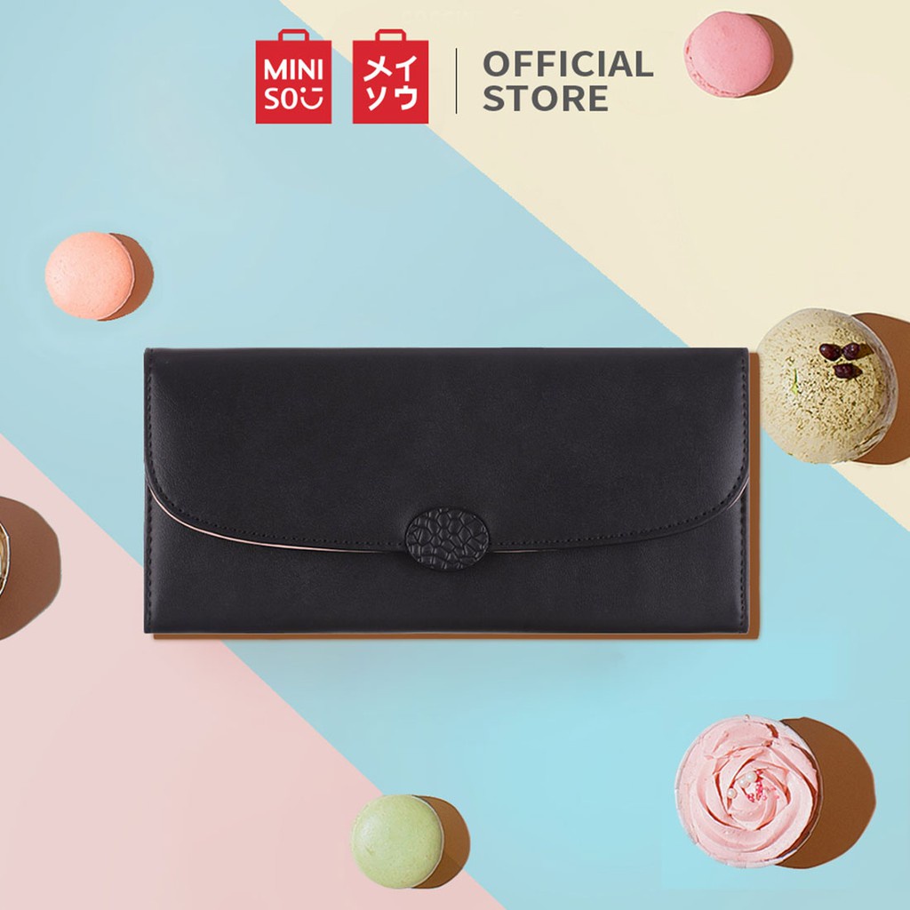 MINISO Dompet Wanita Panjang 3 Lipat Kecil Wallet Simple Elegant Lucu