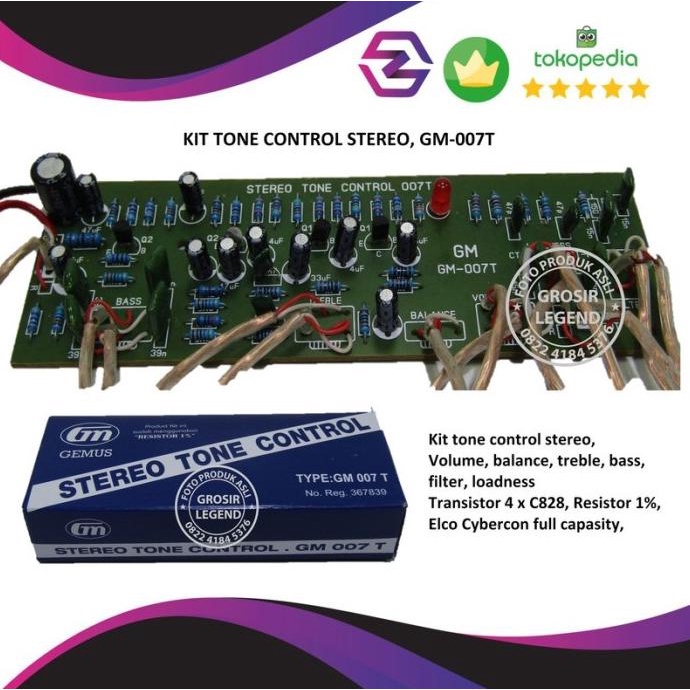 Kit Tone Control Stereo Merk Gm 007T Plus Loudness & Filter Termurah